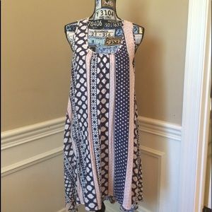 Sexy crochet back dress with full swing skirt.